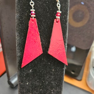 Hand painted wood earrings image 3