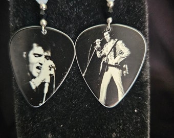 Repurposed Elvis Presley Guitar Pick Earrings