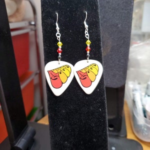 Repurposed The Beatles Rubber Soul guitar pick earrings image 10