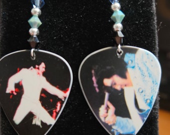 Repurposed Elvis Presley Guitar Pick Earrings,