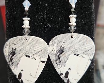 Repurposed  Guitar Pick Earrings John Lennon