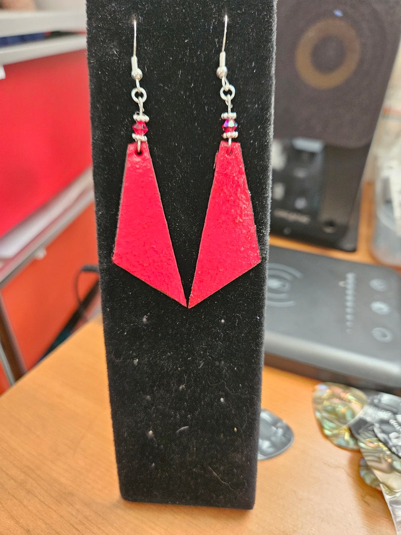 Hand painted wood earrings image 7