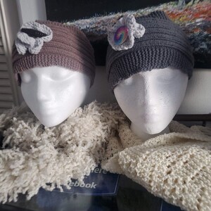 Hand knitted Headbands. Knitted with an acrylic yarn.