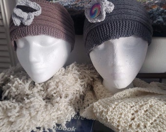 Hand knitted Headbands. Knitted with an acrylic yarn.