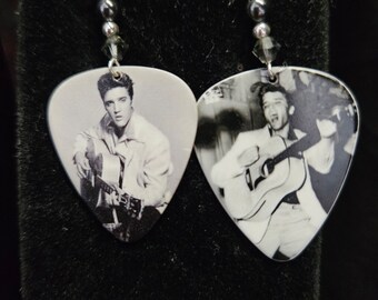 Repurposed Elvis  Guitar pick earrings