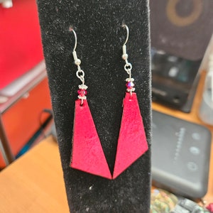 Hand painted wood earrings image 9