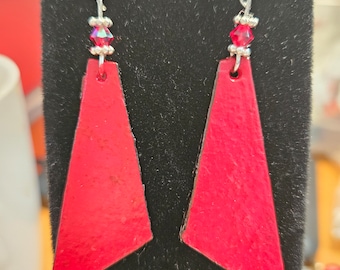 Hand painted wood earrings