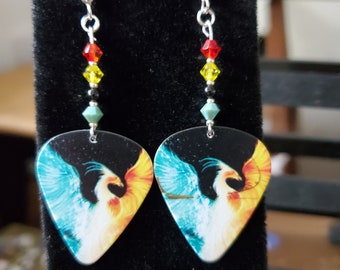 Fire and Ice Phoenix earrings