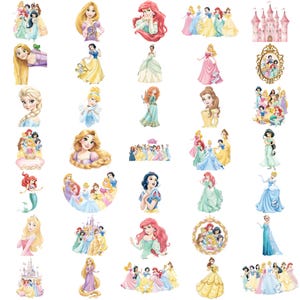Watercolor Princess Clipart, Unique Hand Drawn Princess Graphics, Beautiful Princess PNG, Instant Download