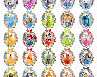 Vintage Coquette Magical Bow Cartoon Png, Cartoon Png Bundle, Cartoon Characters Squad Vibes, Magical Mirror Bow Png, Magical Kingdom Png