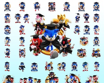 Sonic Graduation PNG Clipart – Cute Hedgehog Cartoon Artwork, Class of 2026 Graduation Character PNG.