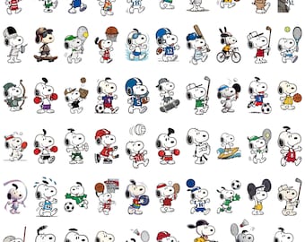 Snoop Sports Bundle PNG, Cute Snoop Playing Sports Clipart Set, Cartoon Snoop Athlete PNG, Kids Sports Party Png