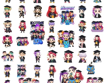 Kpop Demon Hunter Graduation PNG Bundle 40 Clipart 300 DPI, Class of 2026 Grad PNG Digital Download