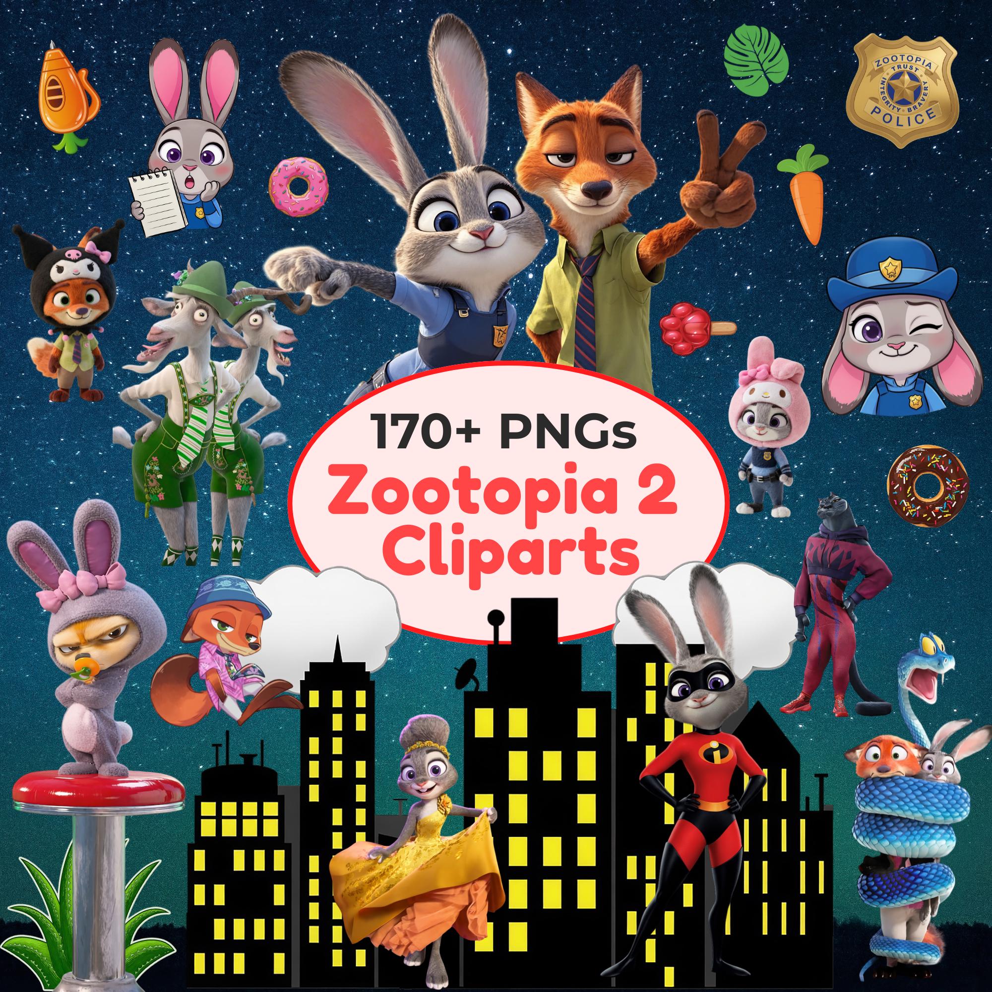 Zootopia 2 Clipart Bundle PNG, Layered SVG, Digital Paper & Alphabet ...