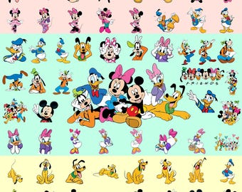 60 Mickey Mouse Clipart Bundle: Cartoon PNG Images (Digital Download)