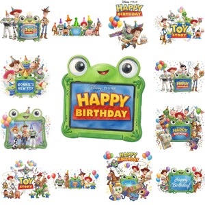 Plus de 110 jouets Toy Story aquarelle PNG, Clipart fête d'anniversaire, Woody Buzz Jessie Bullseye Rex gâteau ballon PNG, téléchargement immédiat usage commercial image 7