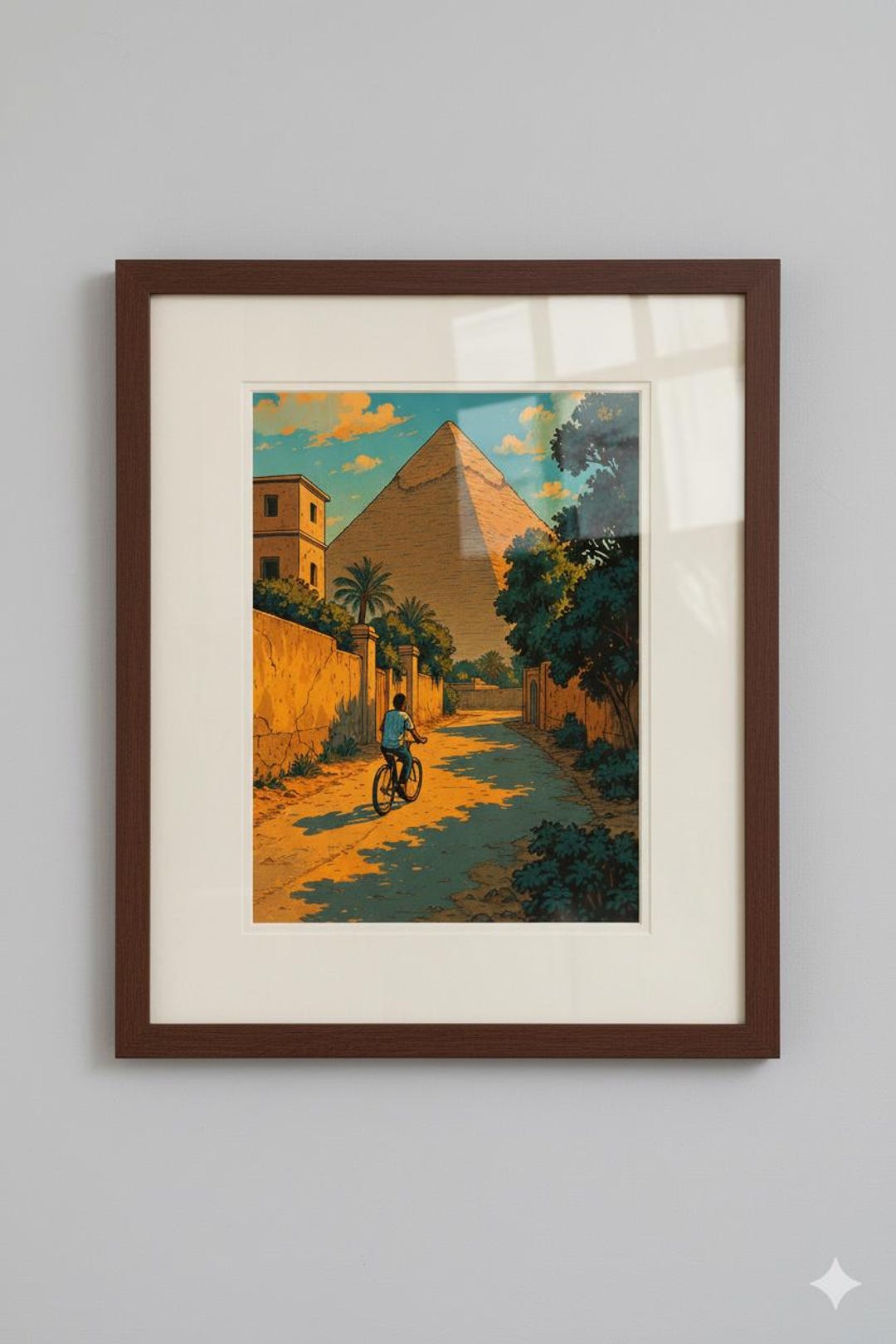 Giza Pyramids Egypt Digital Art | Cairo Street Scene Wall Print ...