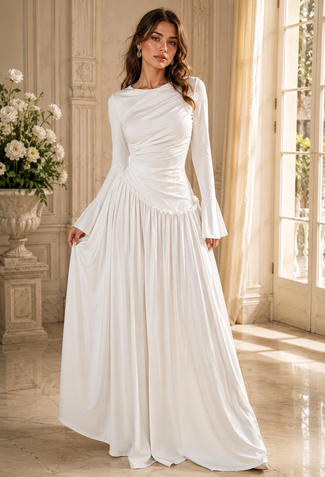 empire waist long formal dresses Dress Plus size Noisy May - Lardie create3d-all-ds-300326 Color:Denim Bengaline