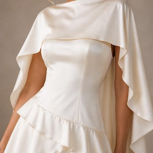 Apricot Silk Dress Backless Ruffle Gown Slim Fit - High Waist Patchwork Shawl Elegant Party Outfit