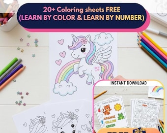 50 Unicorn Coloring Pages | Kids Indoor Activity (Printable PDF) | Holiday Activity | Screen-free Fun | Preschool & Homeschool