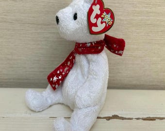 Ty Beanie Baby “2000 Holiday Teddy” the White Holiday Bear Wearing