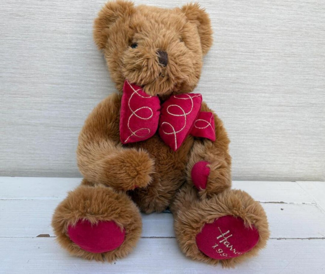 Harrods Vintage Teddy Bear 1997 Soft Toy Plush Collectable Christmas ...