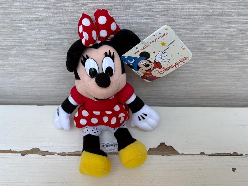 Disneyland Paris Small Minnie Mouse Vintage Soft Toy Beanie With Tags 2000 image 9
