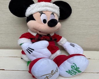 Minnie Mouse Plush Soft Toy Disney Store Dilly  17" Christmas Dress and Boots 2017