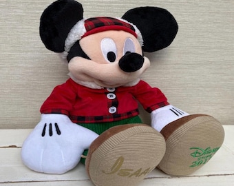 Mickey Mouse Plush Soft Toy Disney Store Isaac 15" Christmas Dress and Boots 2017