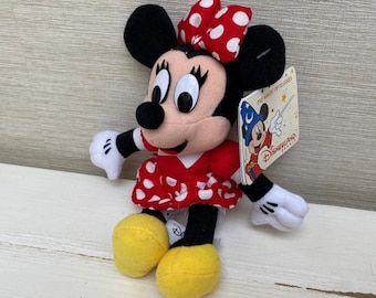 Disneyland Paris Kleine Minnie Maus Vintage Kuscheltier Mütze Mit Tags 2000