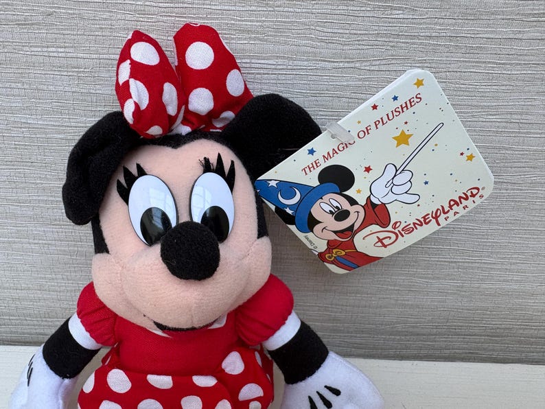 Disneyland Paris Small Minnie Mouse Vintage Soft Toy Beanie With Tags 2000 image 8