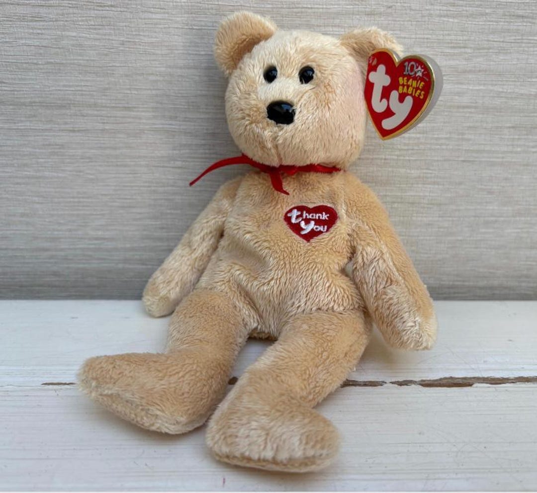 ぬいぐるみ ThankYouBear  BeanieBabies TY Beanie Babies Bear Thankyou Soft Toy Plush Beanie With Tags 8