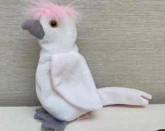 TY ビーニーベイビー オウムのクク タグ付き 引退したぬいぐるみ