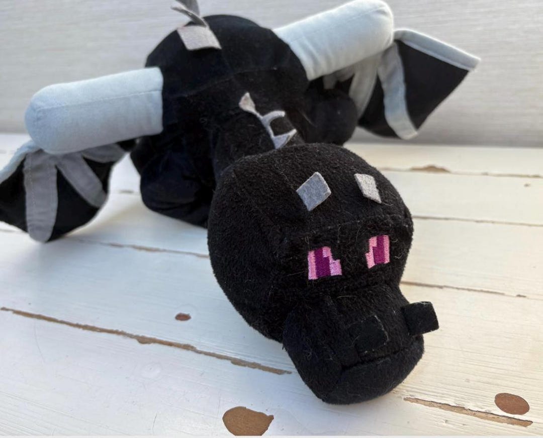 Ender Dragon Plush Black Dragon Official Minecraft 24" Large Soft Toy ...