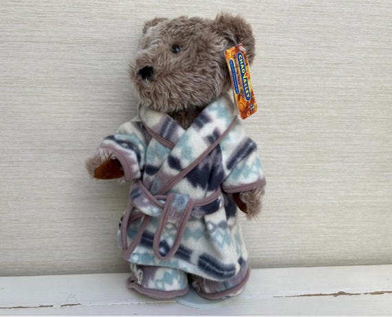 grey teddy bear dressing gown Personalised Grey Baby Dressing Gown with Cute Ears main image 0