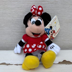 Disneyland Paris Small Minnie Mouse Vintage Soft Toy Beanie With Tags 2000 image 2