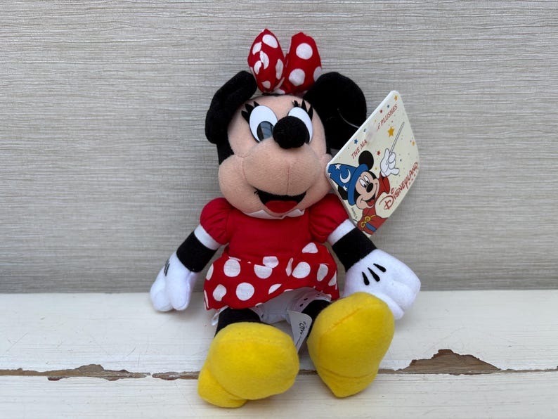 Disneyland Paris Small Minnie Mouse Vintage Soft Toy Beanie With Tags 2000 image 2