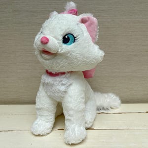 Disney Store Marie Gli Aristogatti Peluche Gatto Bianco 33 cm Giocattolo Morbido con Fiocco Rosa