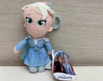 Disney Frozen Elsa Princess Soft Plush Toy with Plastic Clip 6 " with Tag