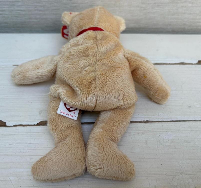 TY Beanie Babies Bear Thankyou Soft Toy Plush Beanie With Tags 8