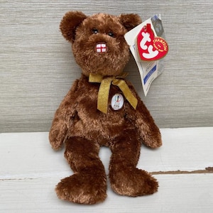 Ty Beanie Babies Champion The England Bear Beanie Soft Toy FIFA 2002 World Cup With Tags