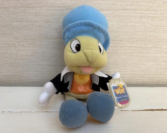 1980年代のディズニーのピノキオのジミニー・クリケットのぬいぐるみ