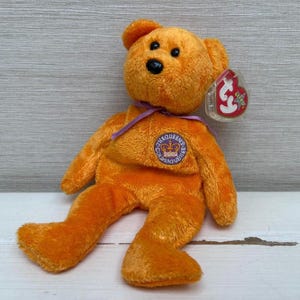 Ty Beanie Baby Celebrations Bear The Queens Golden Jubilee Vintage 2002 With Tag and Protector Soft Toy Beanie Plush