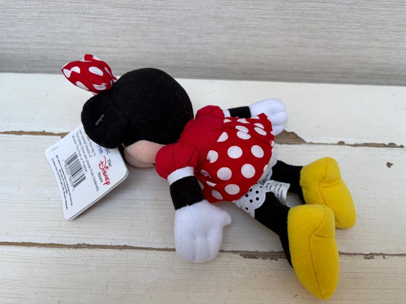 Disneyland Paris Small Minnie Mouse Vintage Soft Toy Beanie With Tags 2000 image 5