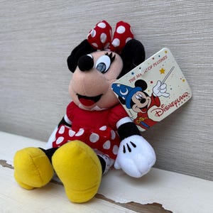 Disneyland Paris Small Minnie Mouse Vintage Soft Toy Beanie With Tags 2000 image 4