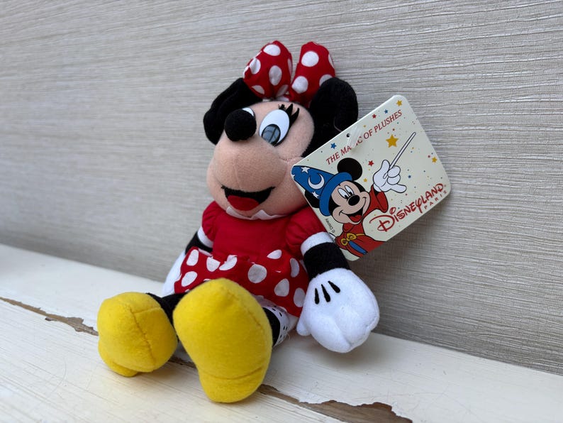 Disneyland Paris Small Minnie Mouse Vintage Soft Toy Beanie With Tags 2000 image 4
