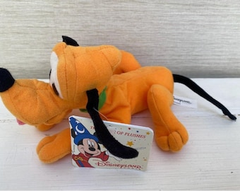 Peluche vintage Pluto 2000 de Disneyland Resort París de 8" con etiqueta