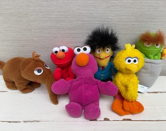 Jim Henson's Tyco - SESAME STREET BEANS - Soft Plush Beanie Toy Dolls 1990s Various Characters Sold Separately