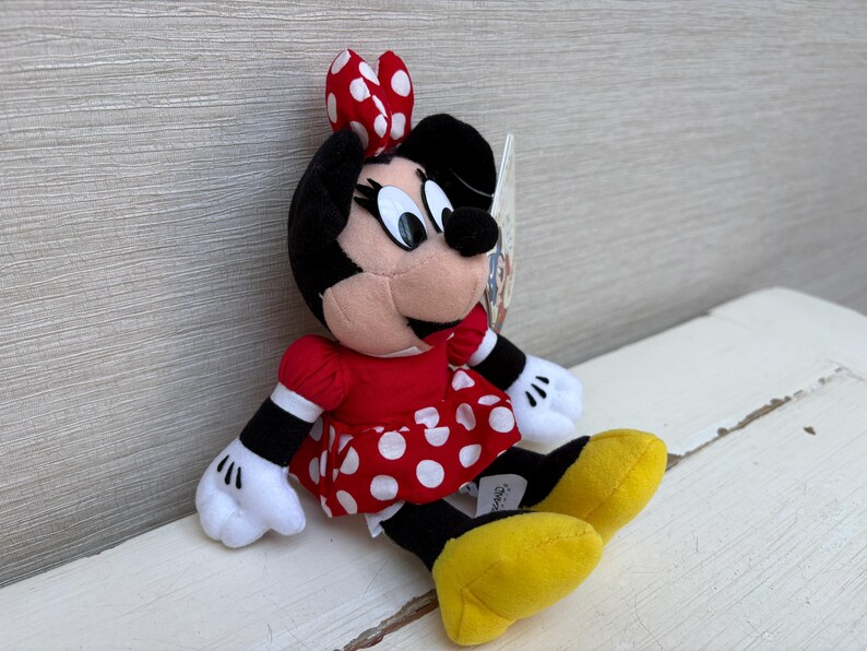 Disneyland Paris Small Minnie Mouse Vintage Soft Toy Beanie With Tags 2000 image 3