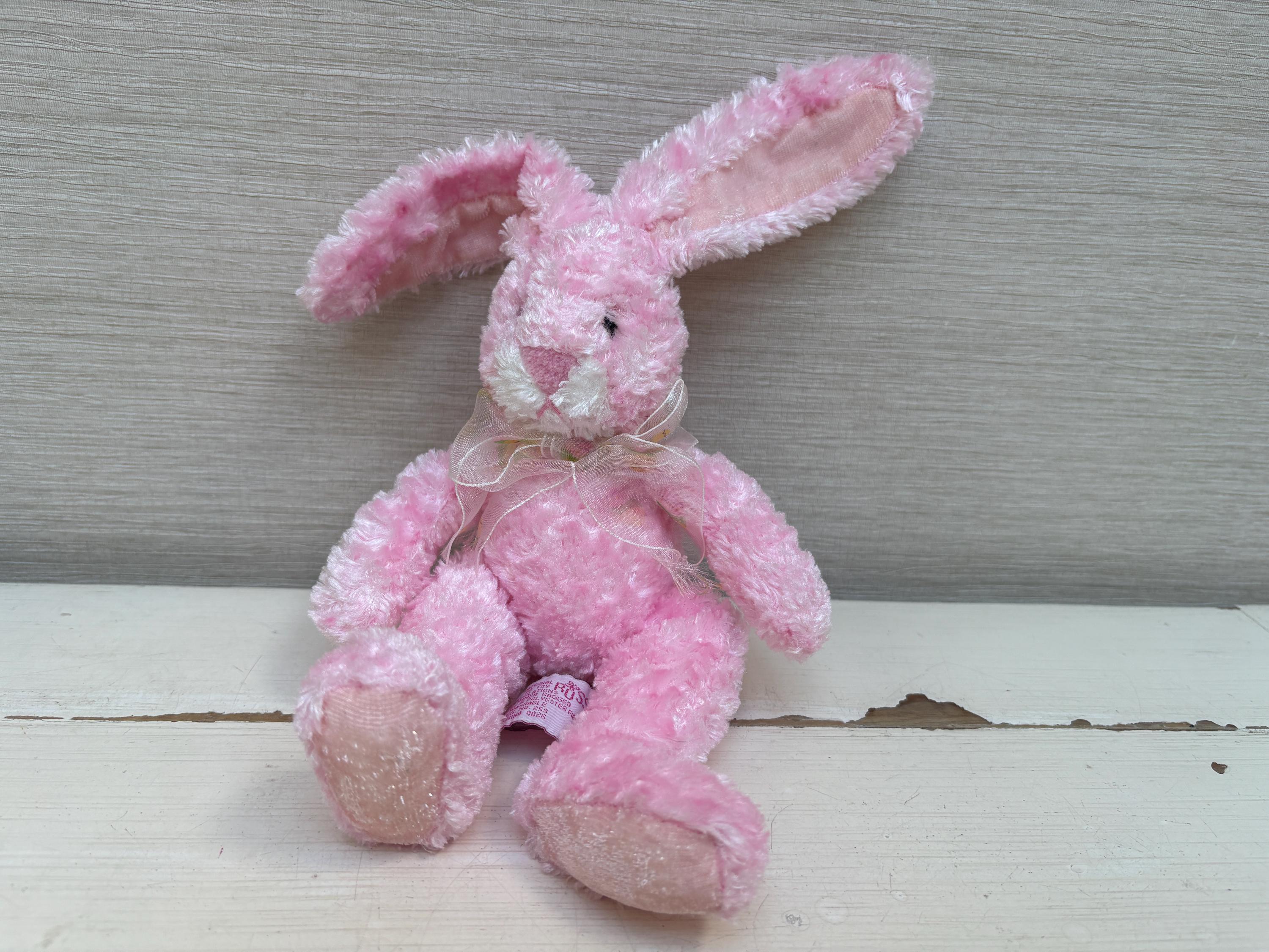 Russ Berrie Sorbet Plush Pink Bunny Rabbit Soft Toy 8